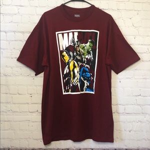 MARVEL Superheroes Burgundy Shirt Size XL